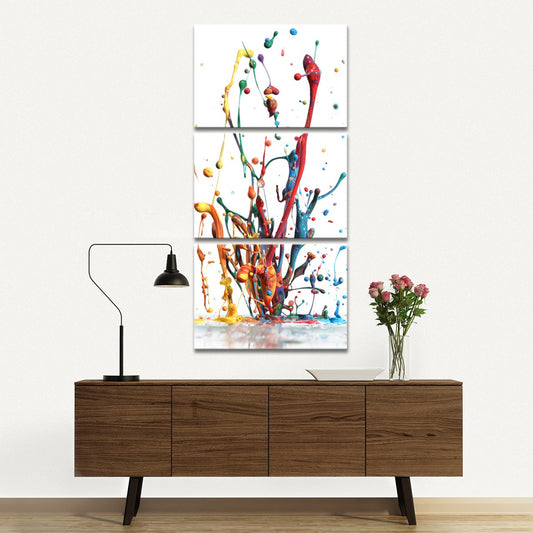 Rainbow Splash Multi Panel Canvas Wall Art