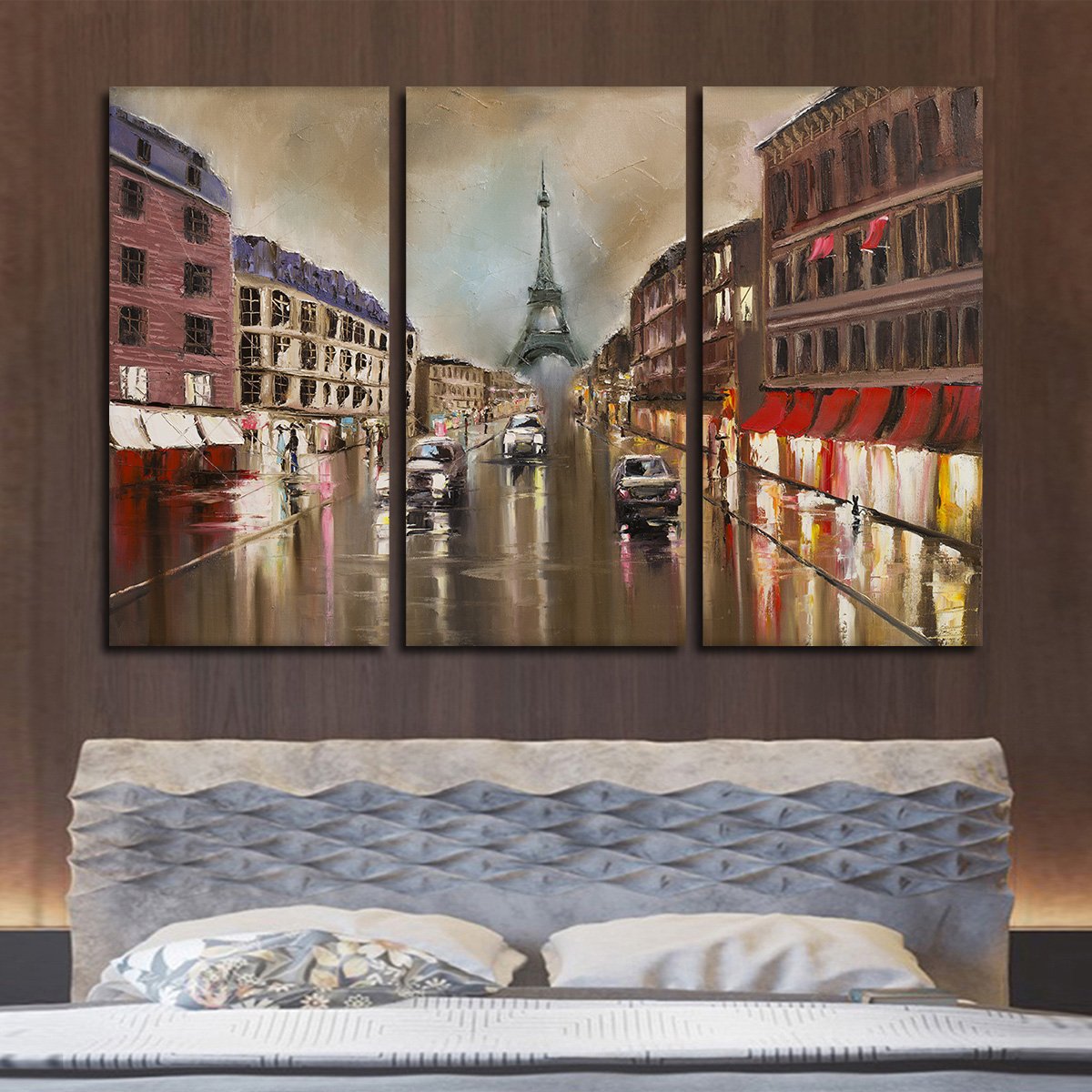 Rainy Day in Paris Multi Panel Canvas Wall Art