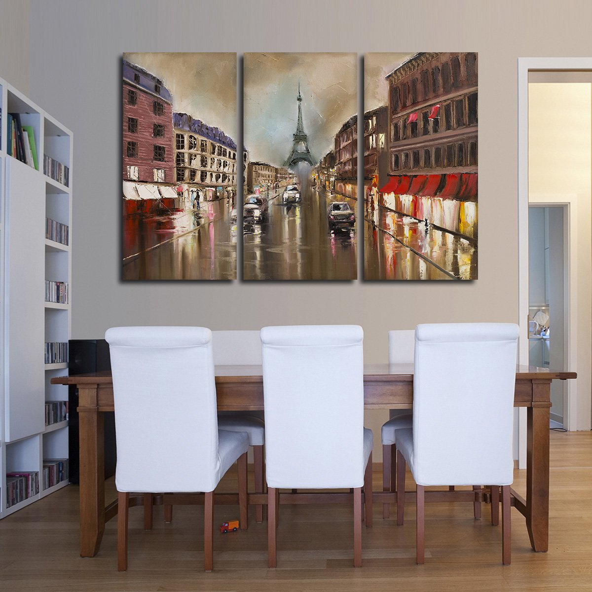 Rainy Day in Paris Multi Panel Canvas Wall Art