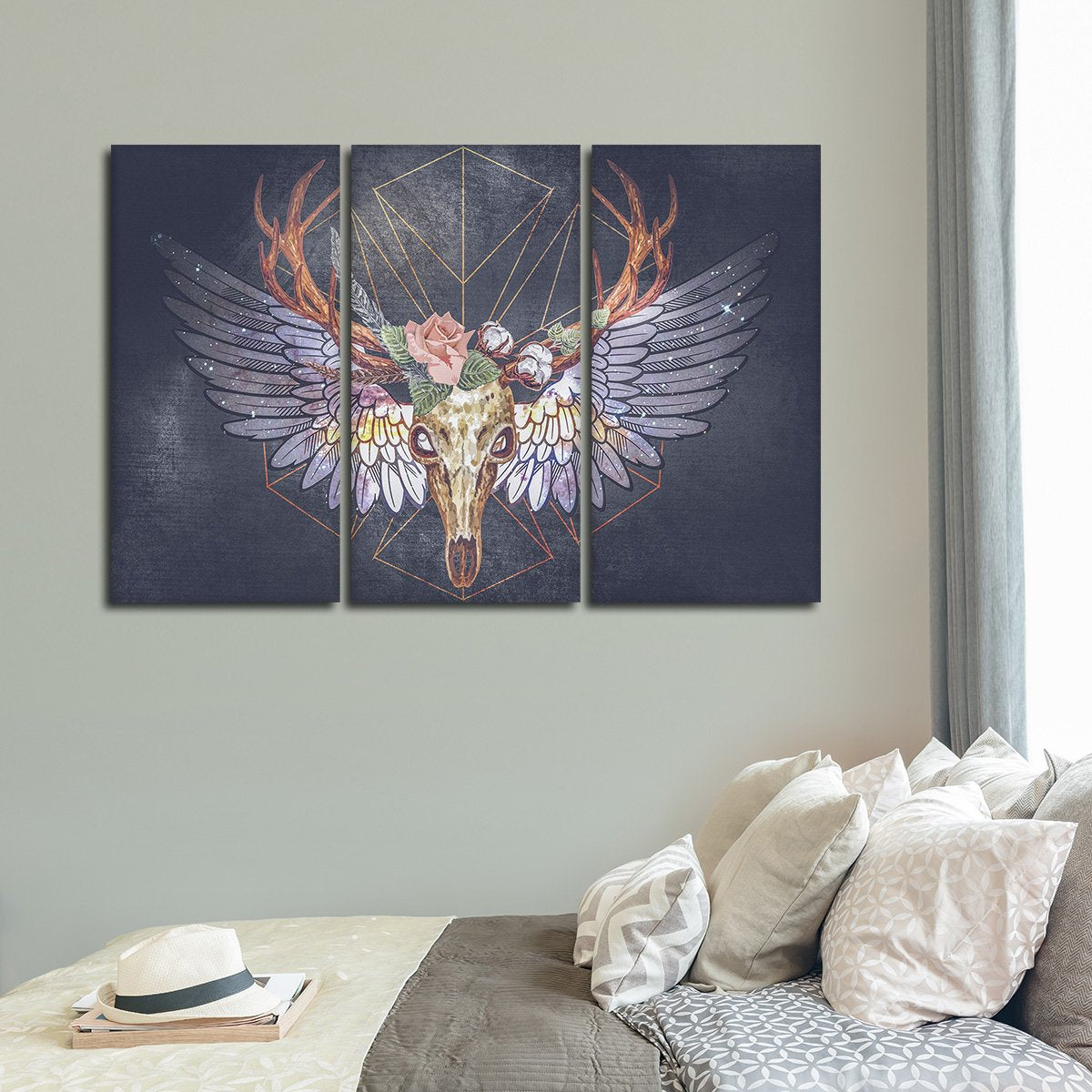 Razor Sharp Deer Skull Multi Panel Canvas Wall Art
