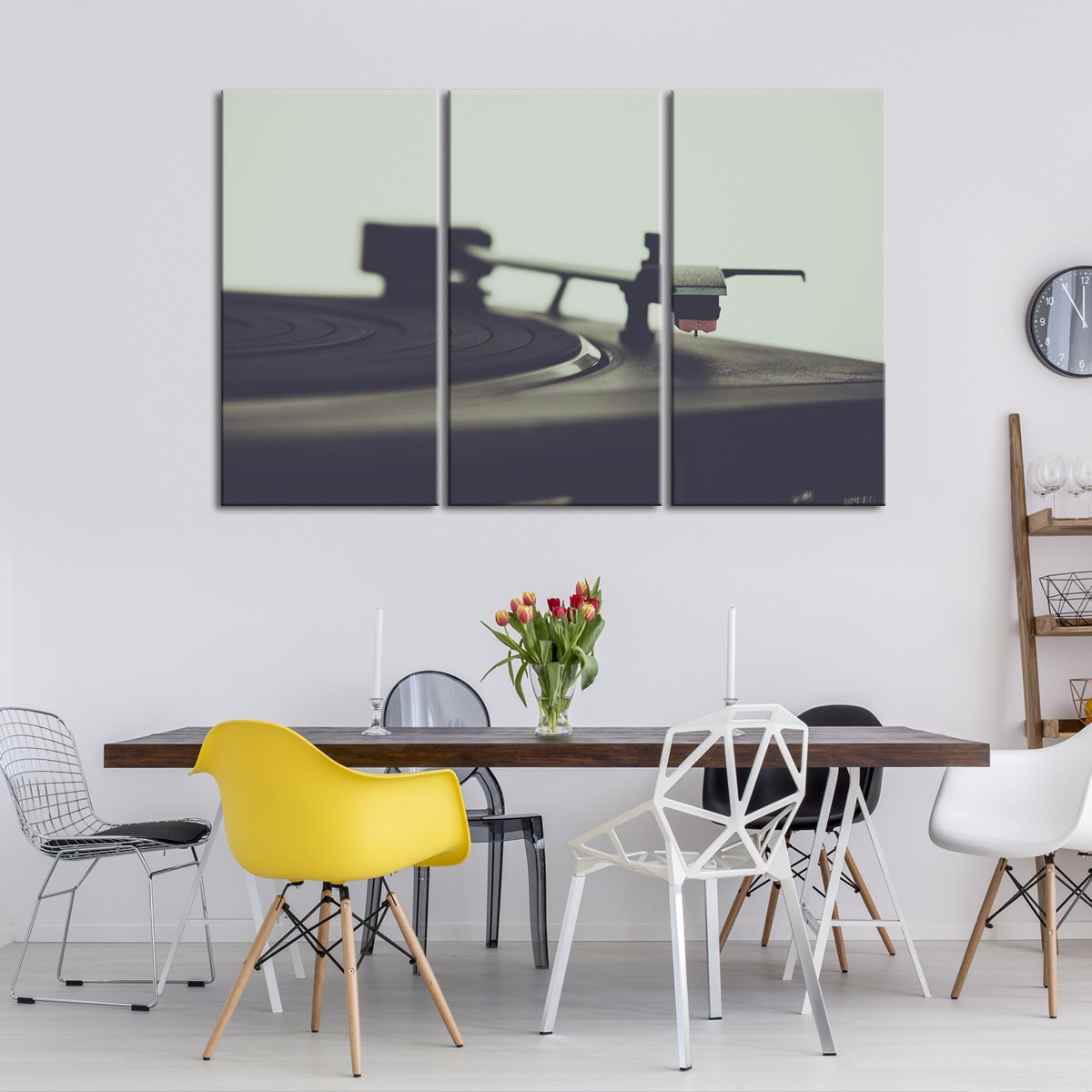 Record Player Multi Panel Canvas Wall Art