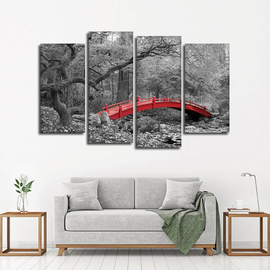 Red Bridge Pop Multi Panel Canvas Wall Art