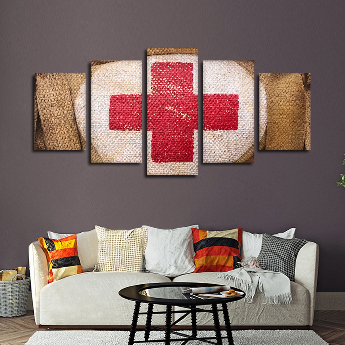 Red Cross Multi Panel Canvas Wall Art