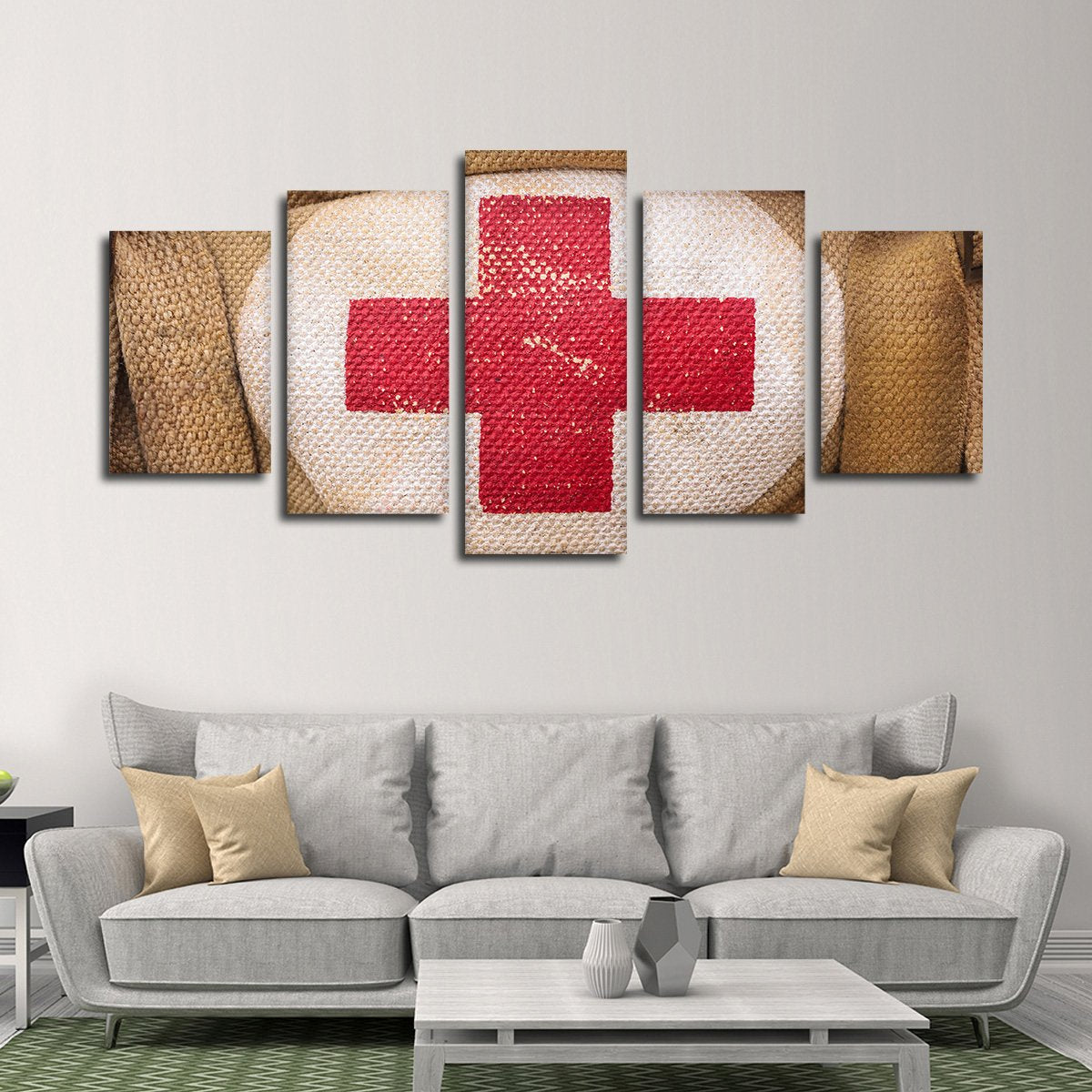 Red Cross Multi Panel Canvas Wall Art