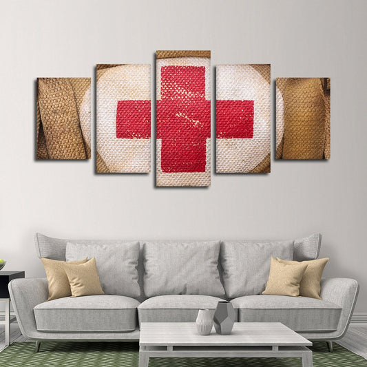 Red Cross Multi Panel Canvas Wall Art