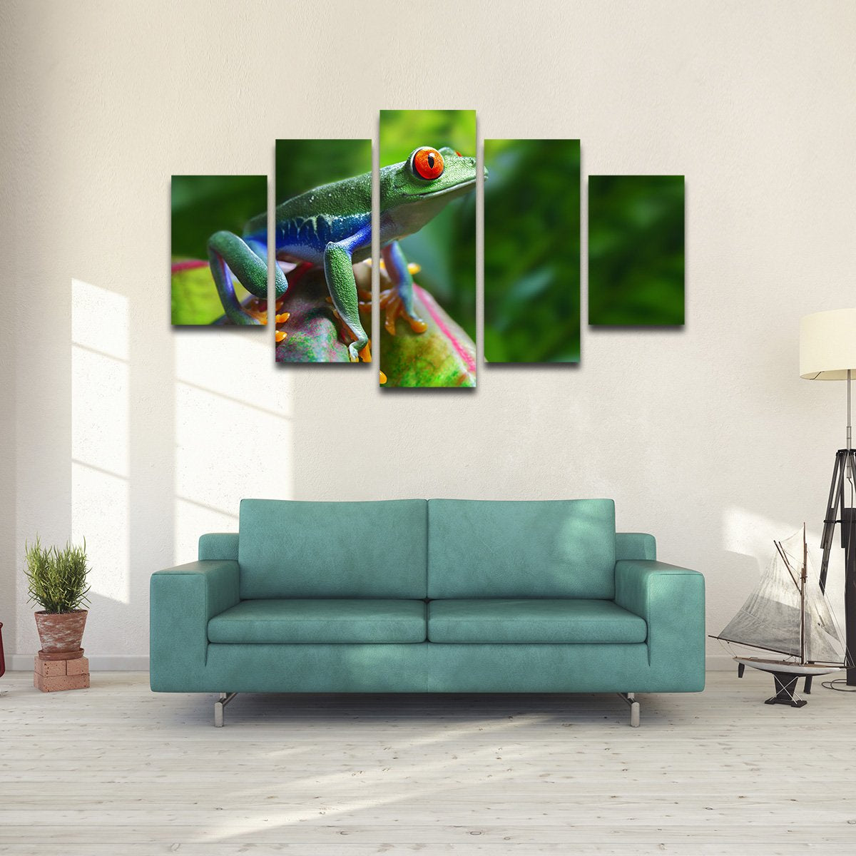 Red Eye Frog Multi Panel Canvas Wall Art