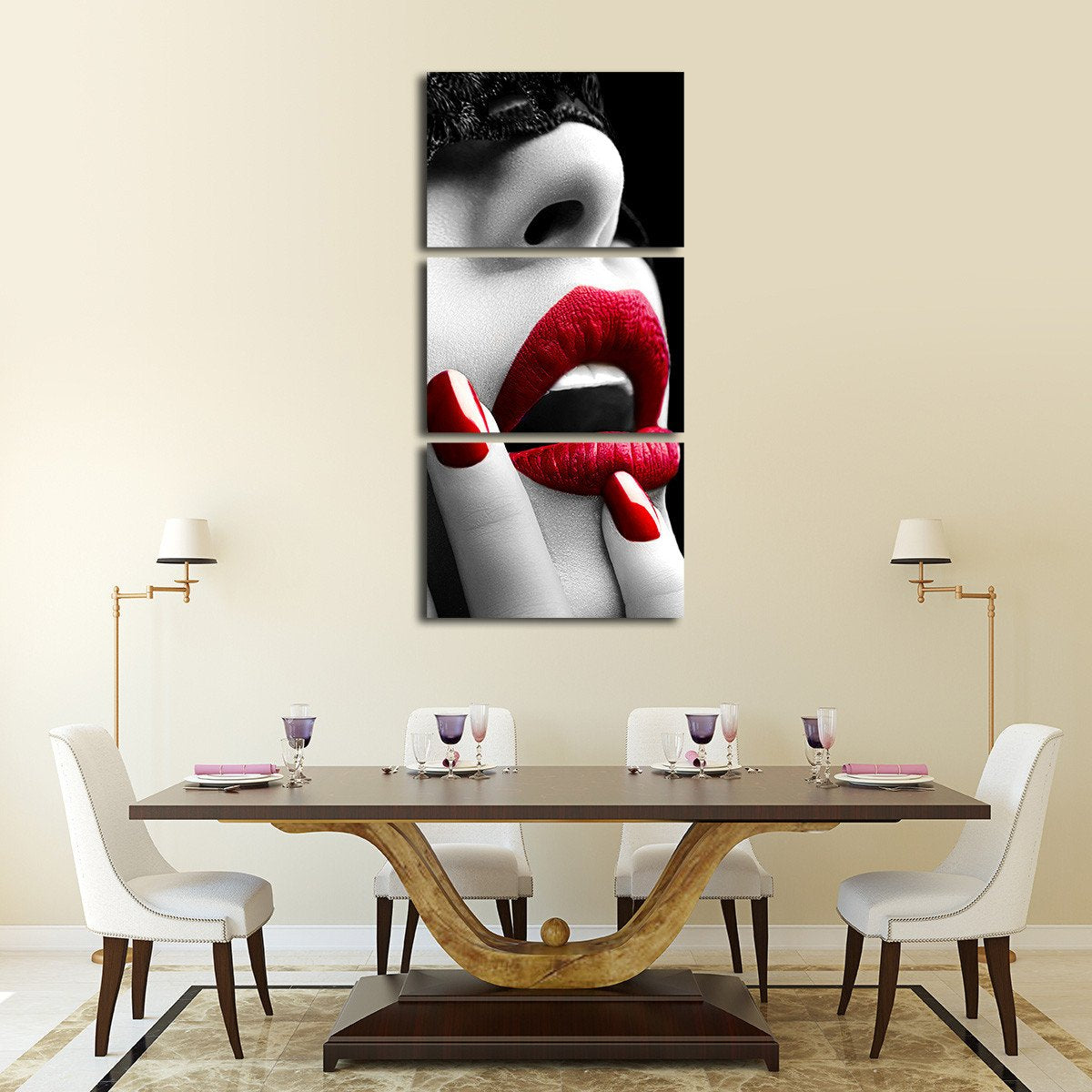 Red Lips Multi Panel Canvas Wall Art