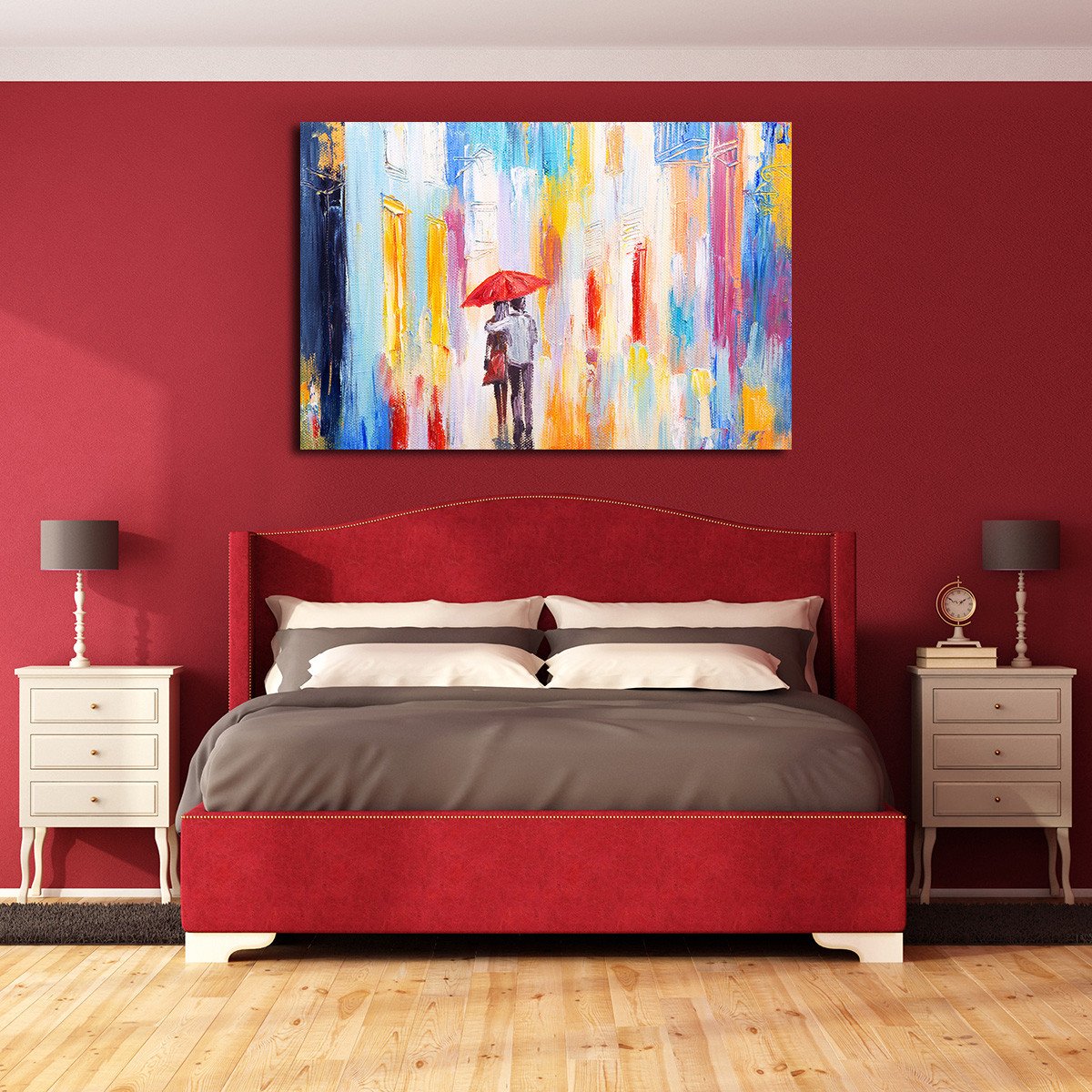 Colorful Rain Multi Panel Canvas Wall Art