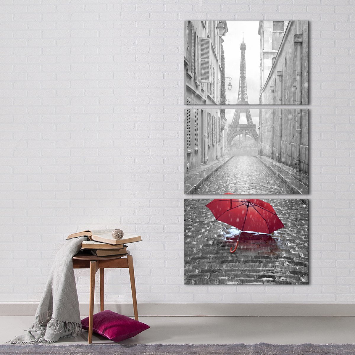 Red Umbrella Multi Panel Canvas Wall Art