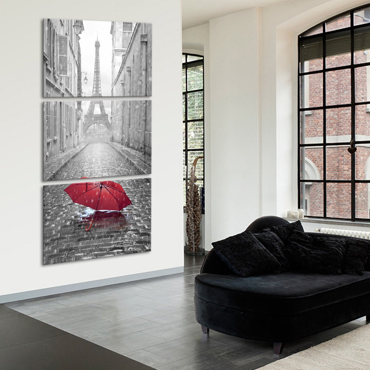 Red Umbrella Multi Panel Canvas Wall Art