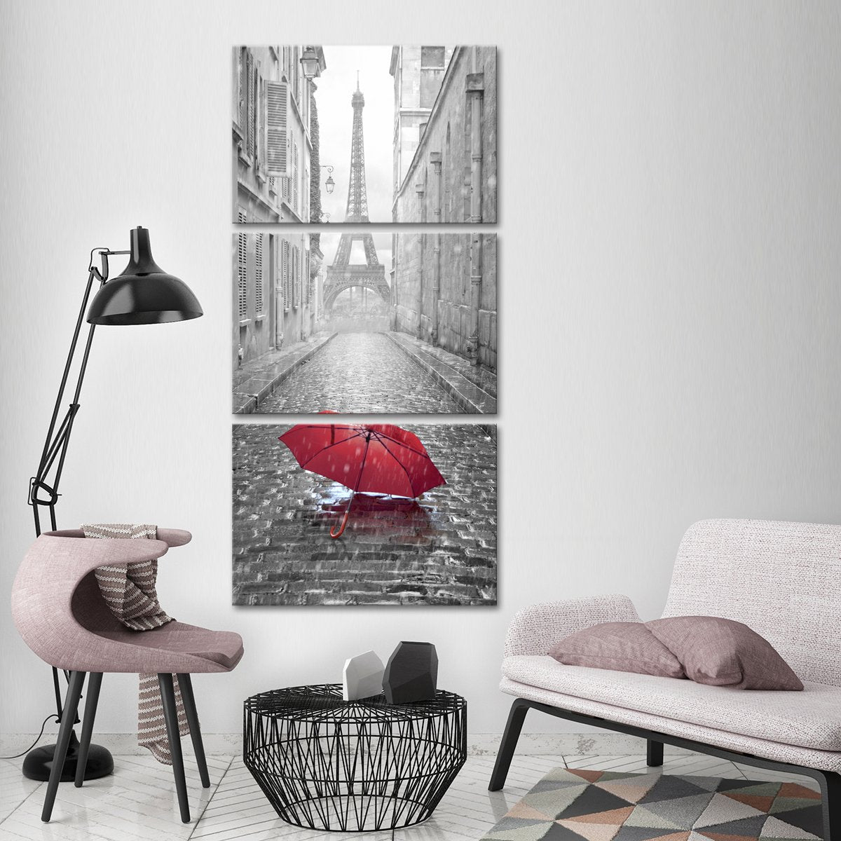 Red Umbrella Multi Panel Canvas Wall Art