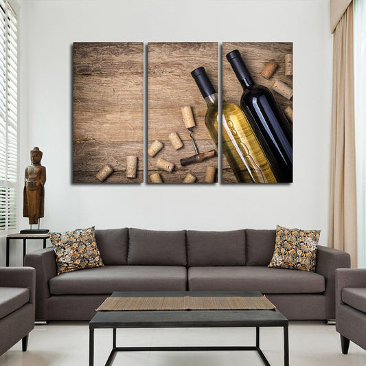 Red And White Wine Multi Panel Canvas Wall Art