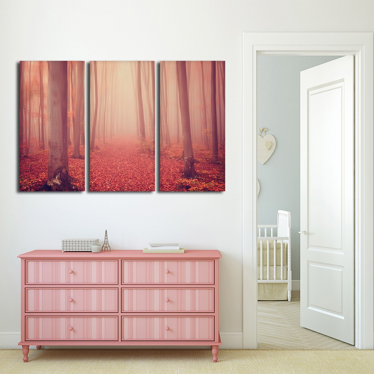 Red Woods Multi Panel Canvas Wall Art