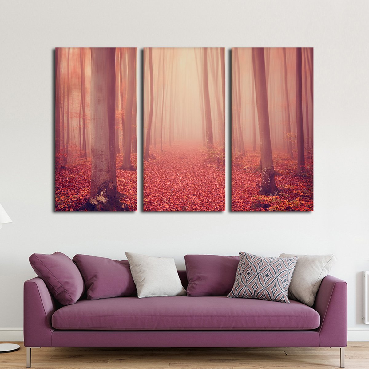 Red Woods Multi Panel Canvas Wall Art