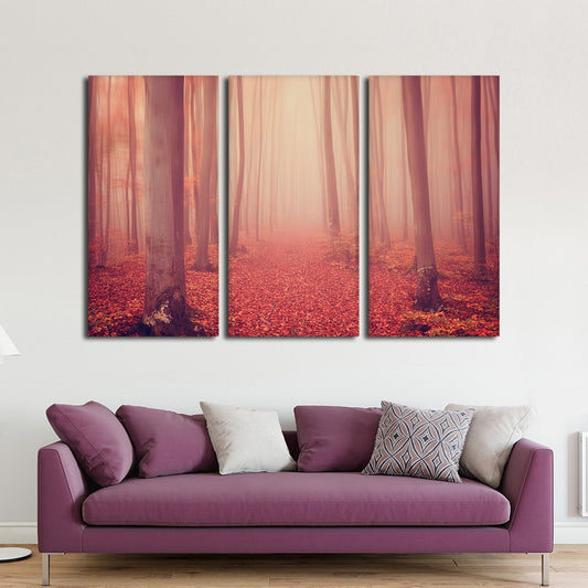 Red Woods Multi Panel Canvas Wall Art