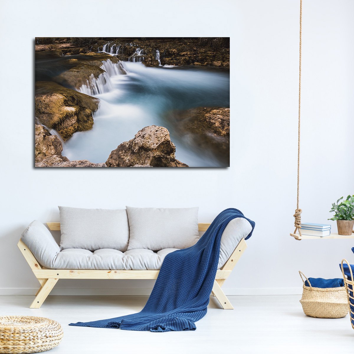 Relaxing Waterfall Multi Panel Canvas Wall Art