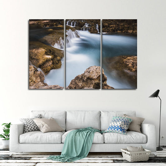 Relaxing Waterfall Multi Panel Canvas Wall Art