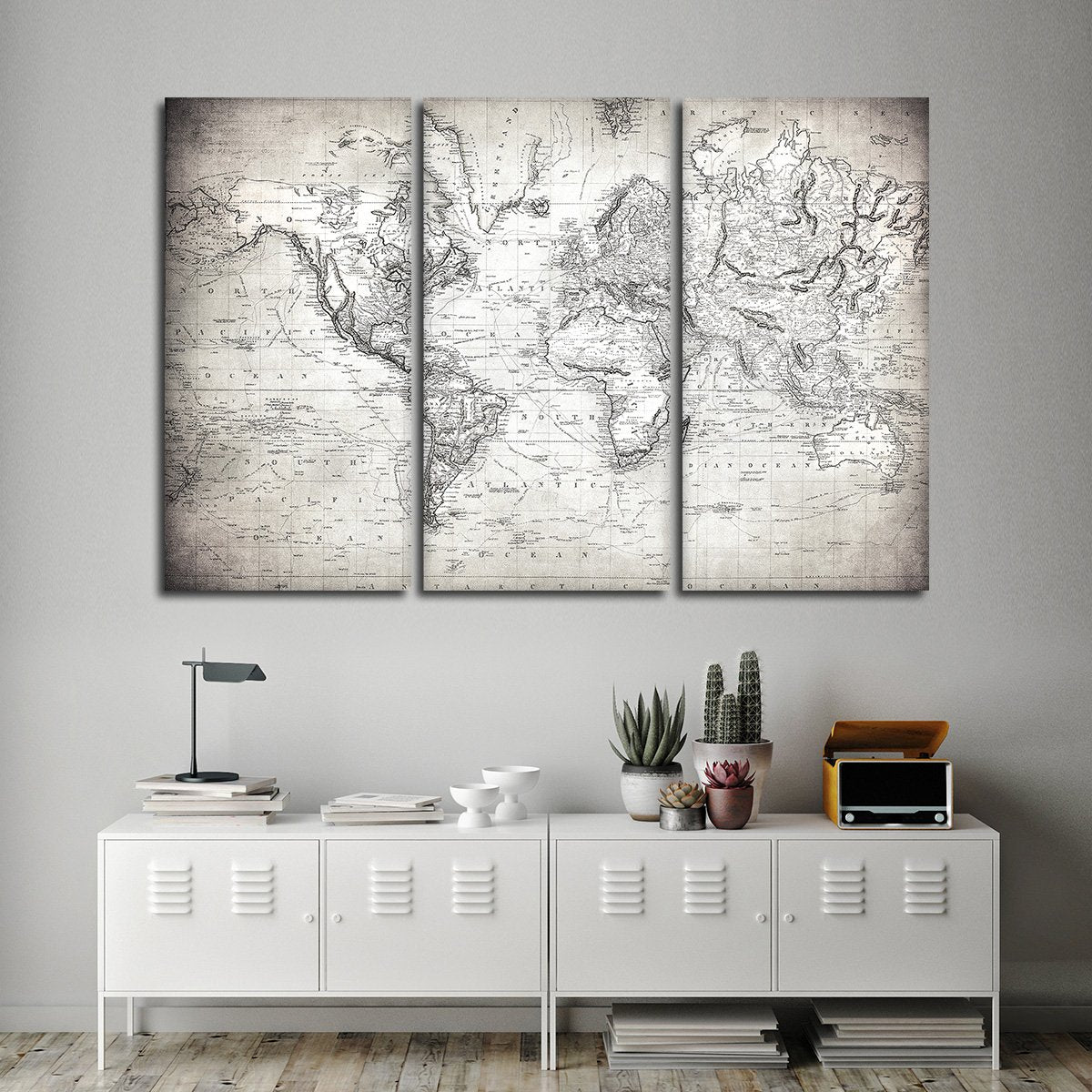 Represent the World Map Multi Panel Canvas Wall Art