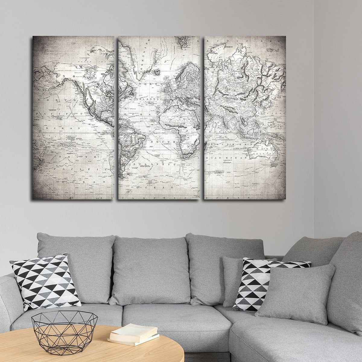 Represent the World Map Multi Panel Canvas Wall Art