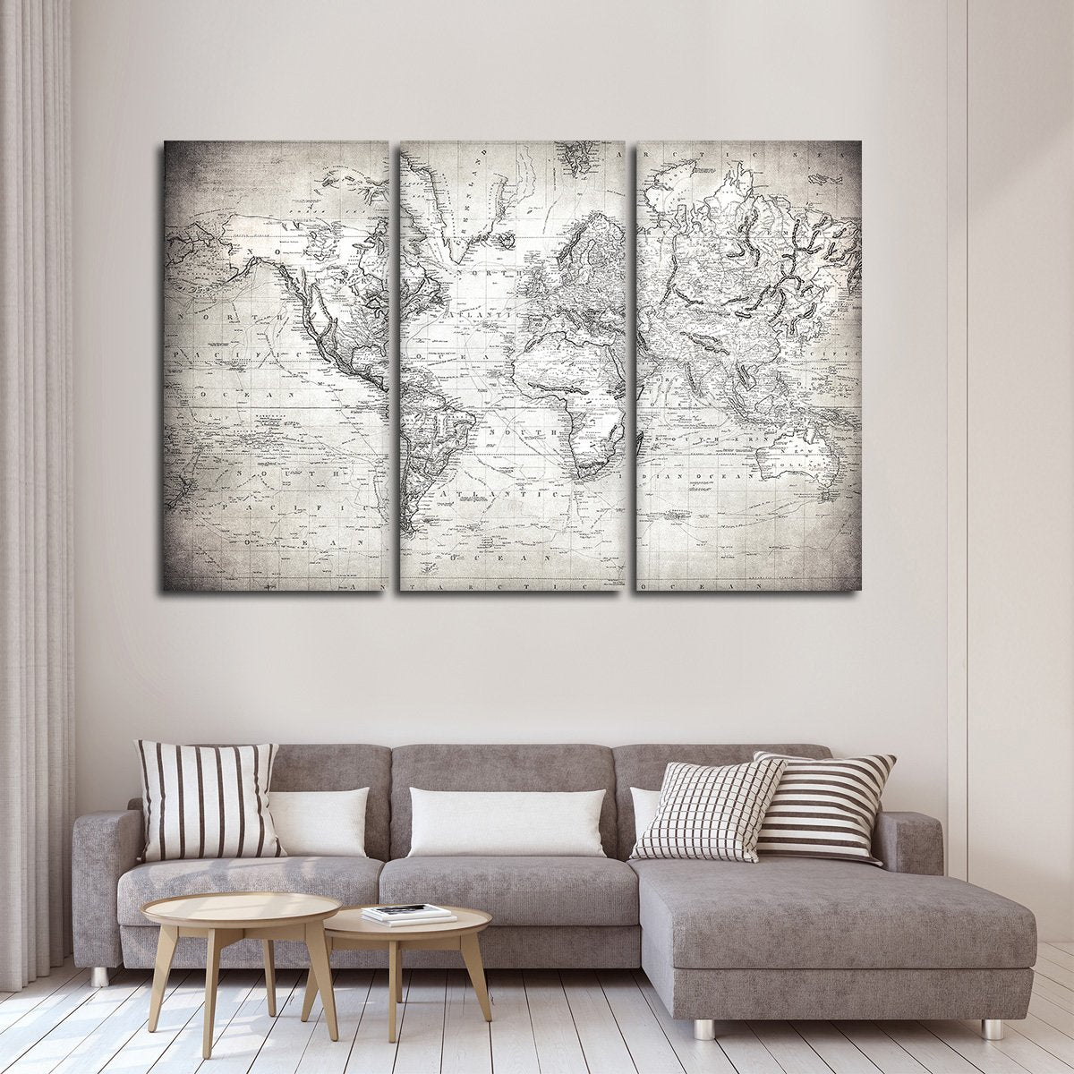 Represent the World Map Multi Panel Canvas Wall Art