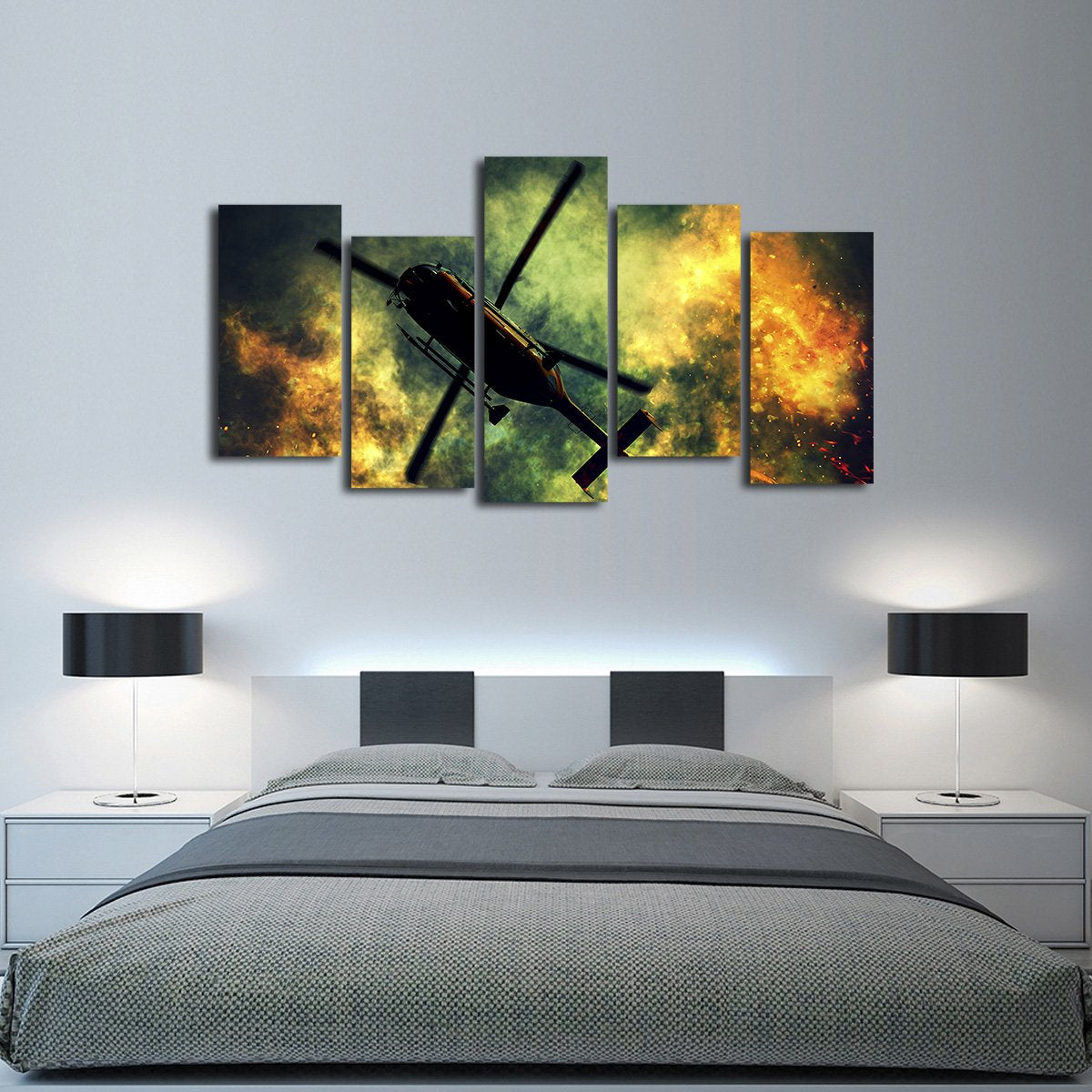 Rescue Helicopter Multi Panel Canvas Wall Art