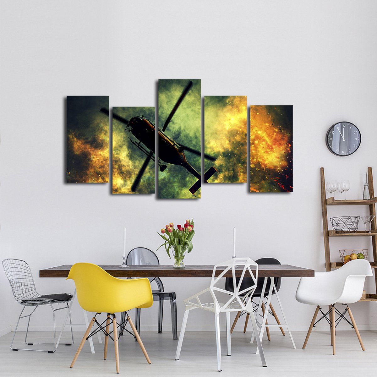 Rescue Helicopter Multi Panel Canvas Wall Art