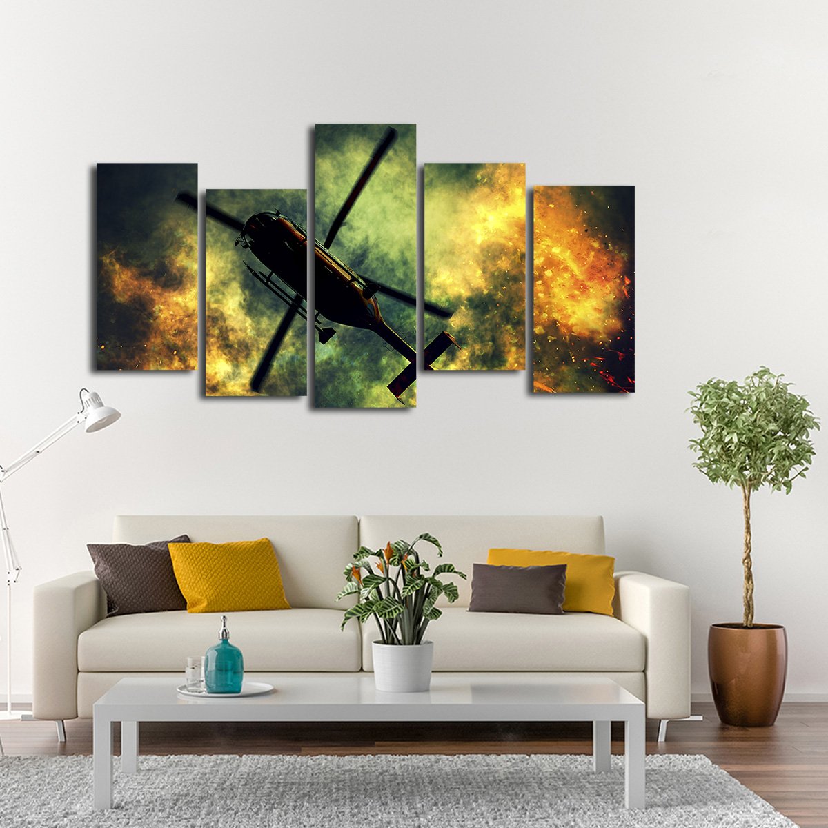 Rescue Helicopter Multi Panel Canvas Wall Art