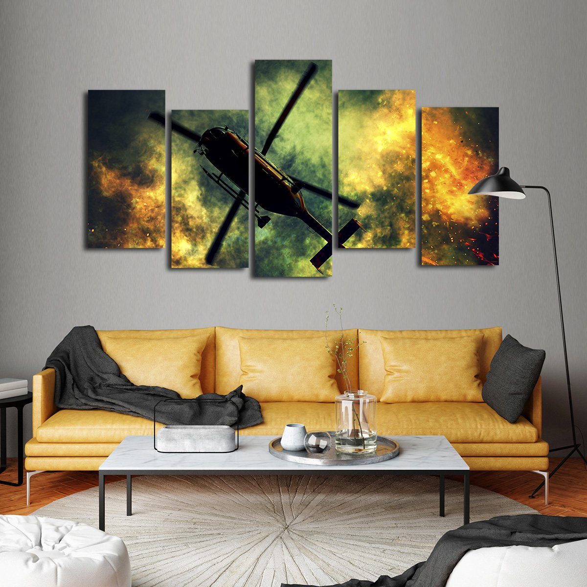 Rescue Helicopter Multi Panel Canvas Wall Art