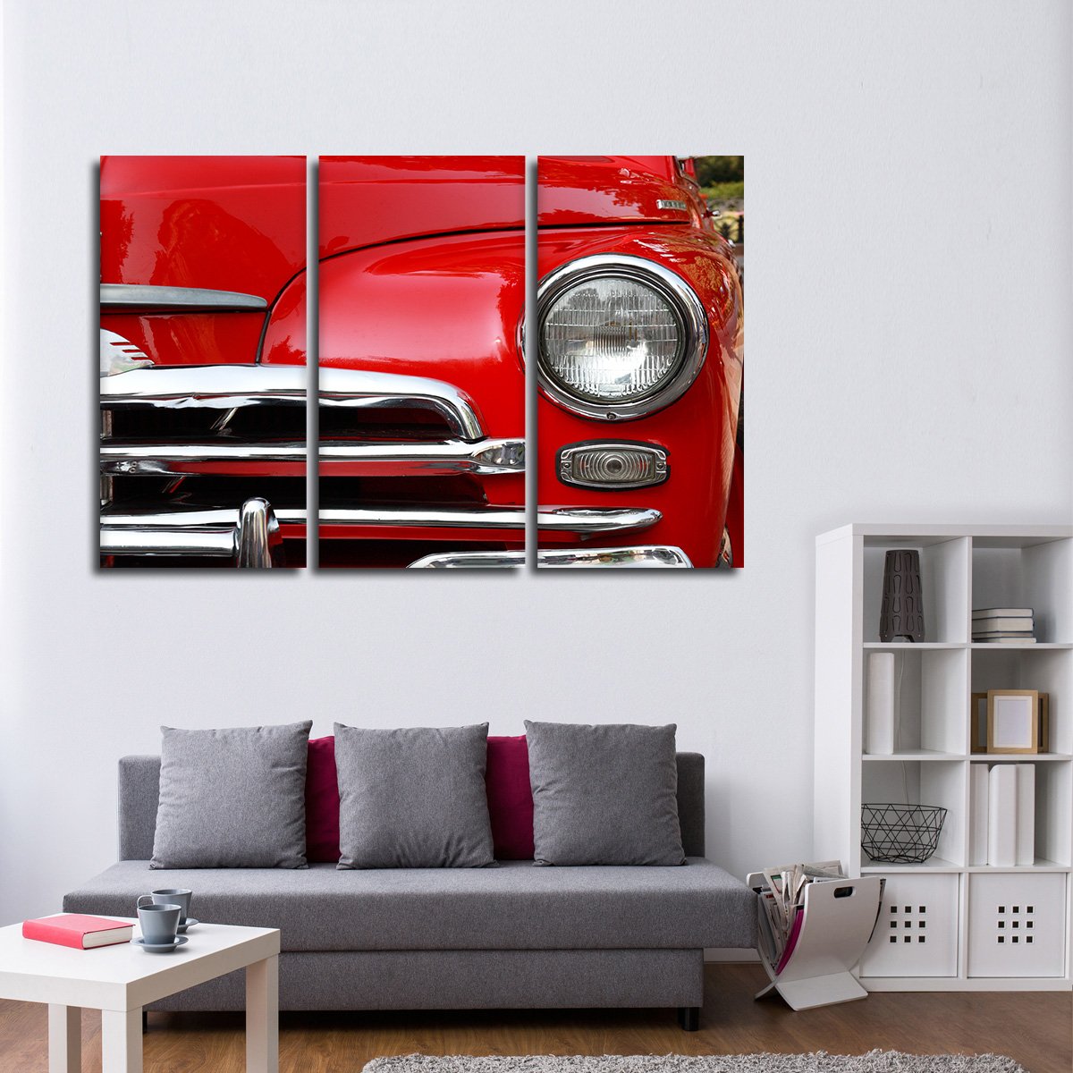 Retro Headlight Multi Panel Canvas Wall Art
