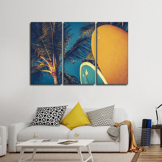 Retro Surf Multi Panel Canvas Wall Art