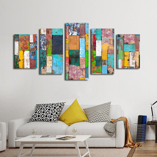 Retro Wood Multi Panel Canvas Wall Art