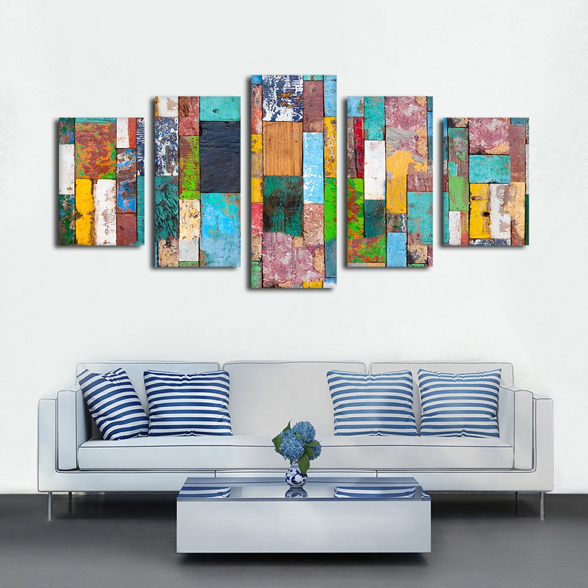Retro Wood Multi Panel Canvas Wall Art