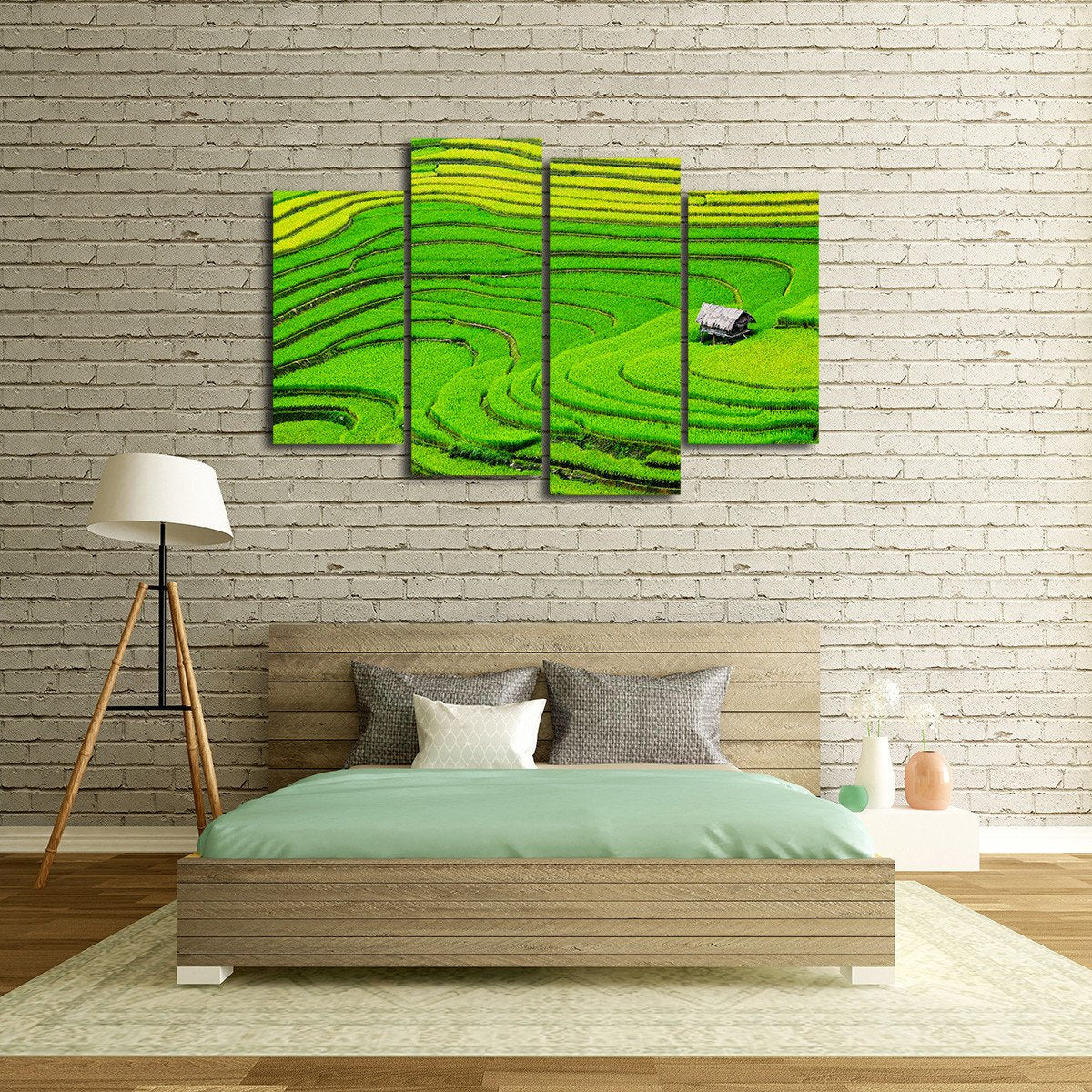 Rice Field in Vietnam Multi Panel Canvas Wall Art