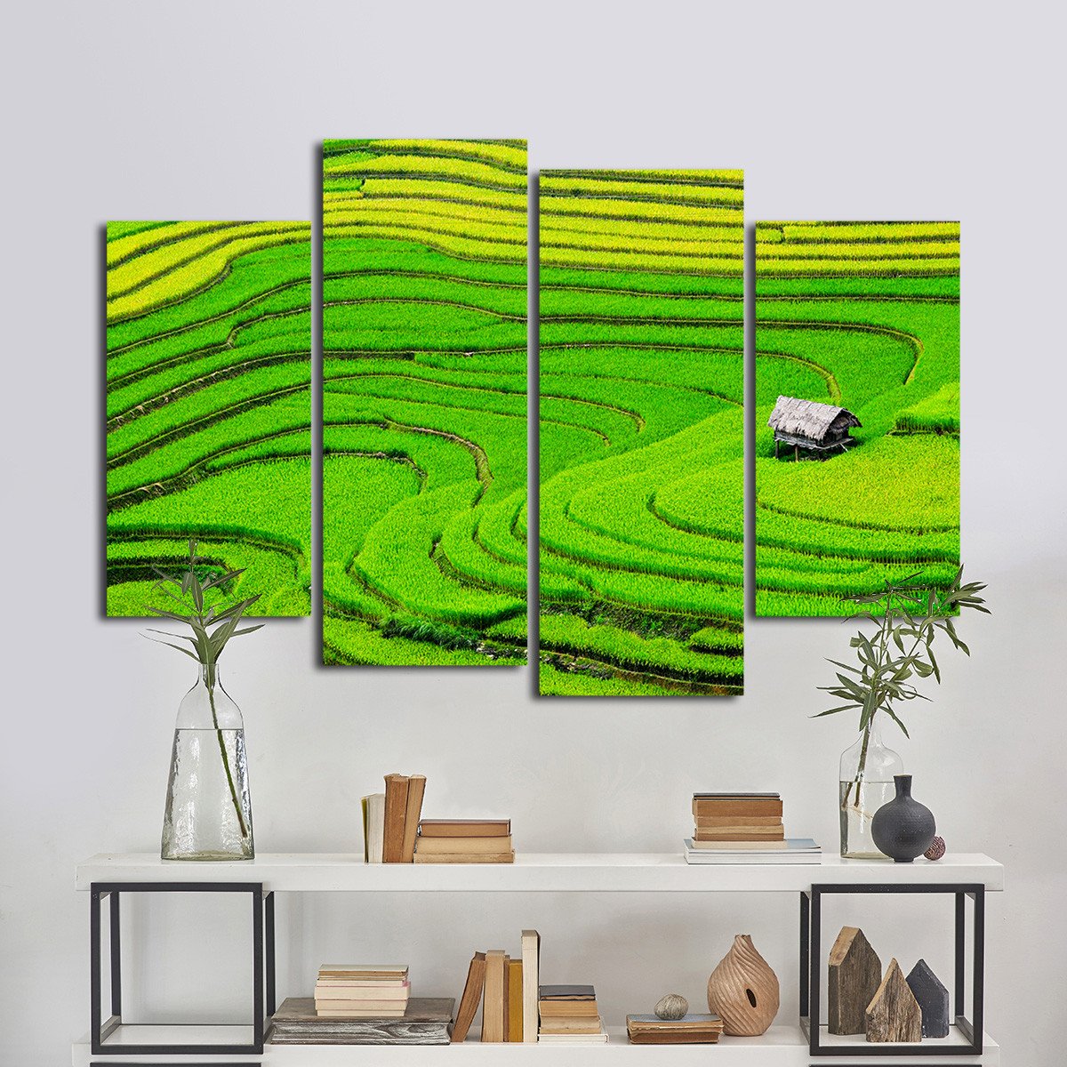 Rice Field in Vietnam Multi Panel Canvas Wall Art