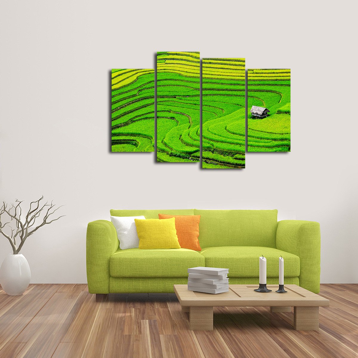 Rice Field in Vietnam Multi Panel Canvas Wall Art