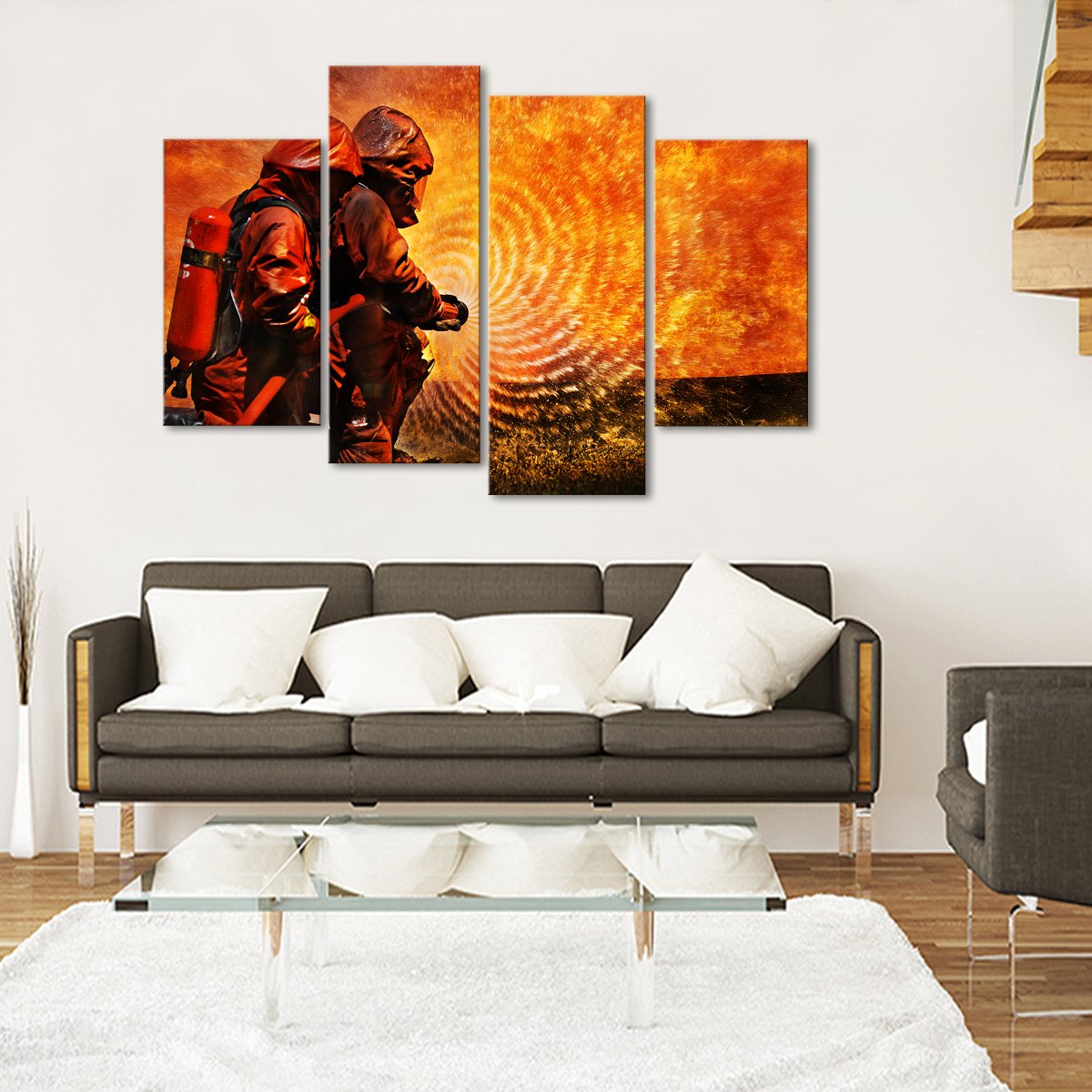 Rings Of Fire Multi Panel Canvas Wall Art