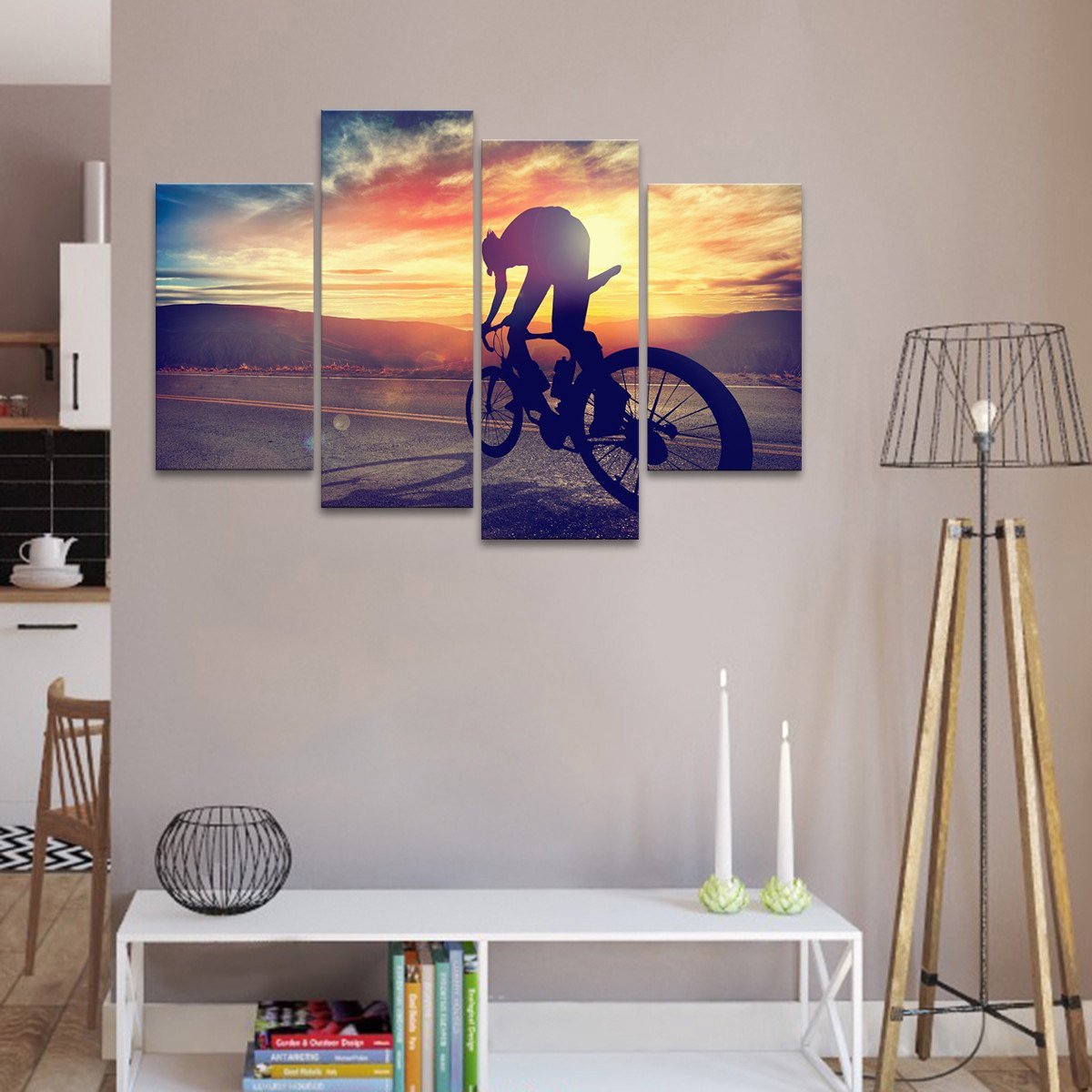 Road Cycling Multi Panel Canvas Wall Art