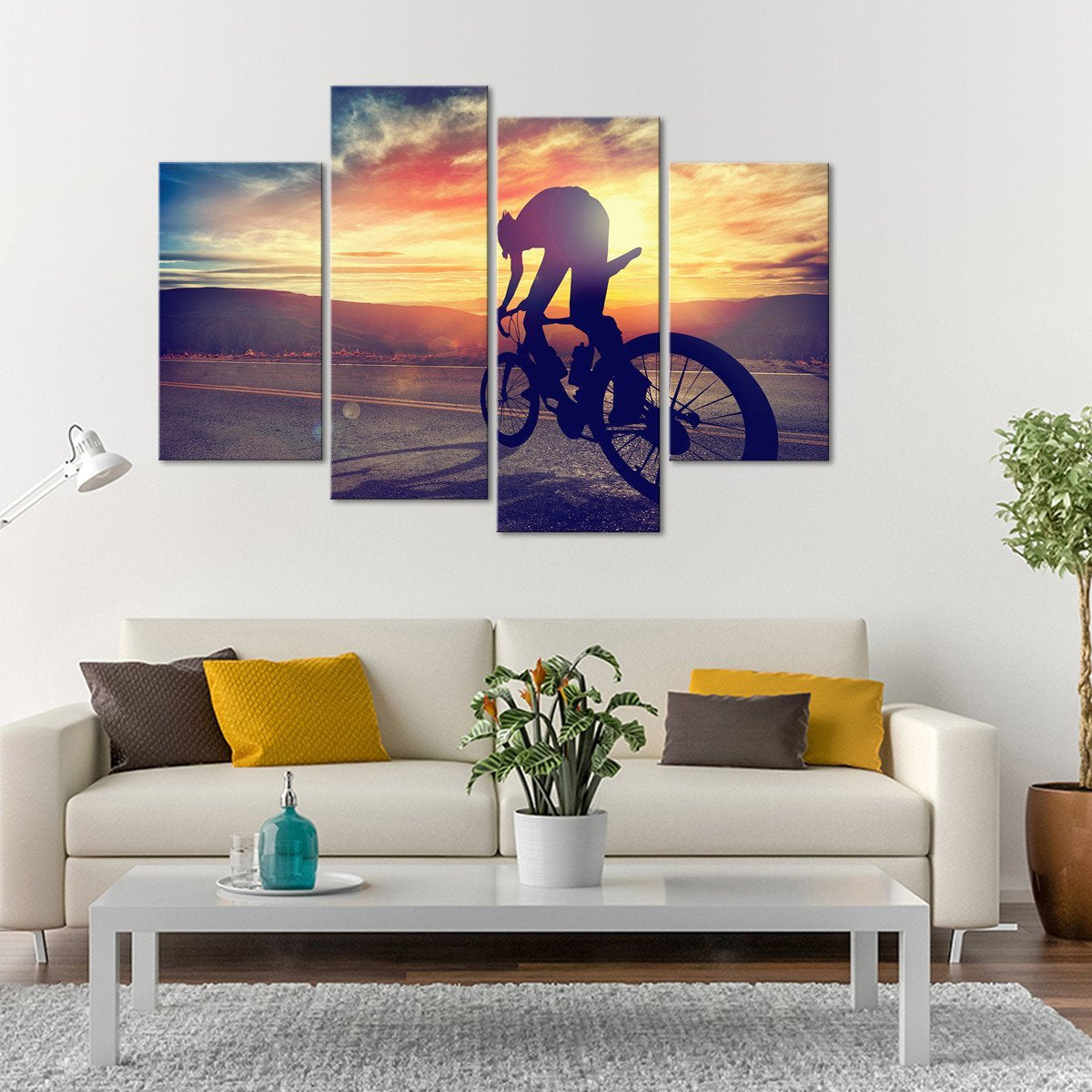 Road Cycling Multi Panel Canvas Wall Art