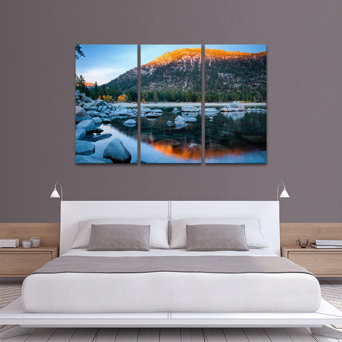 Rocks at Tahoe Multi Panel Canvas Wall Art