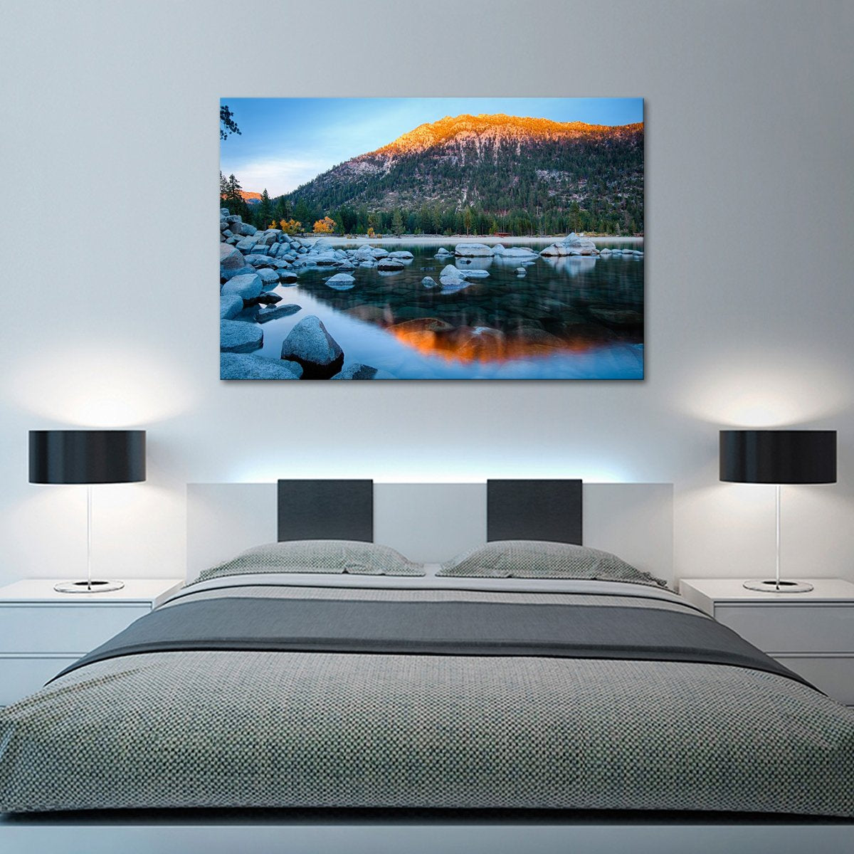 Rocks at Tahoe Multi Panel Canvas Wall Art