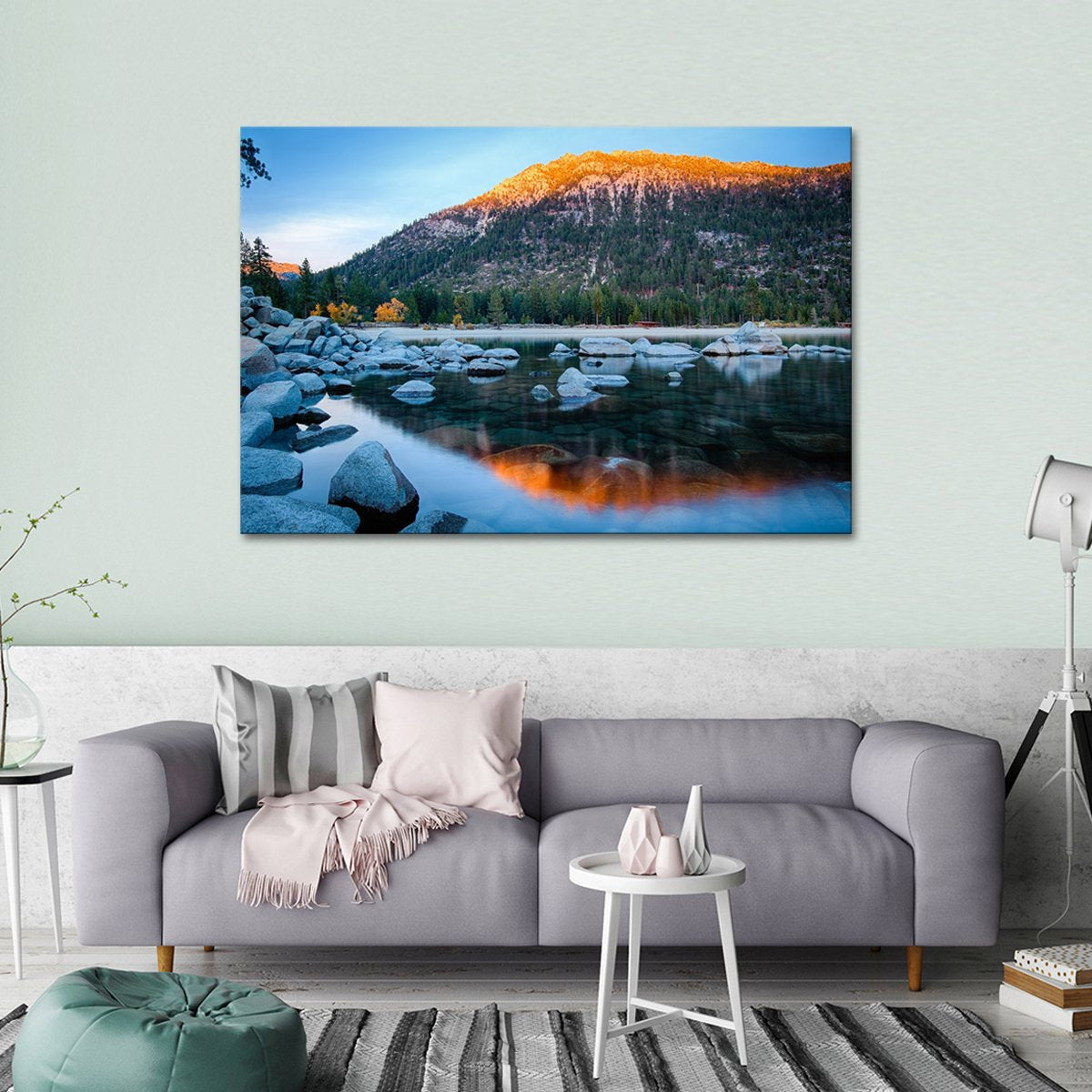 Rocks at Tahoe Multi Panel Canvas Wall Art
