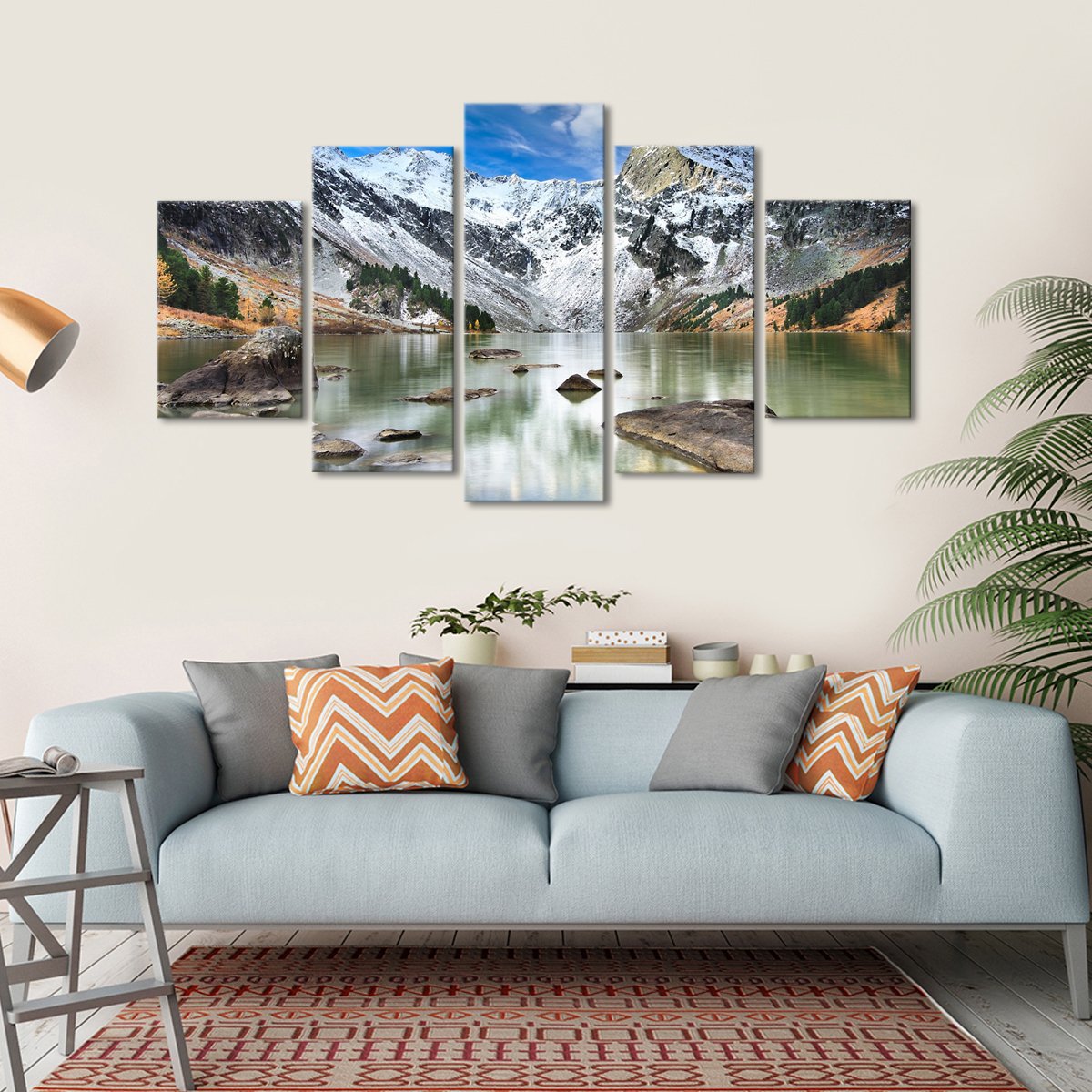 Rocks by the Mountain Multi Panel Canvas Wall Art