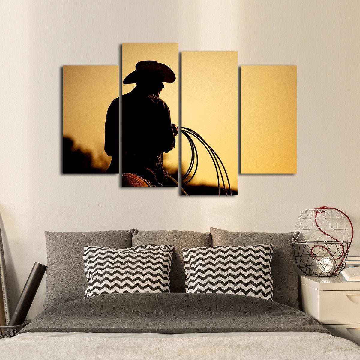 Rodeo Cowboy Multi Panel Canvas Wall Art
