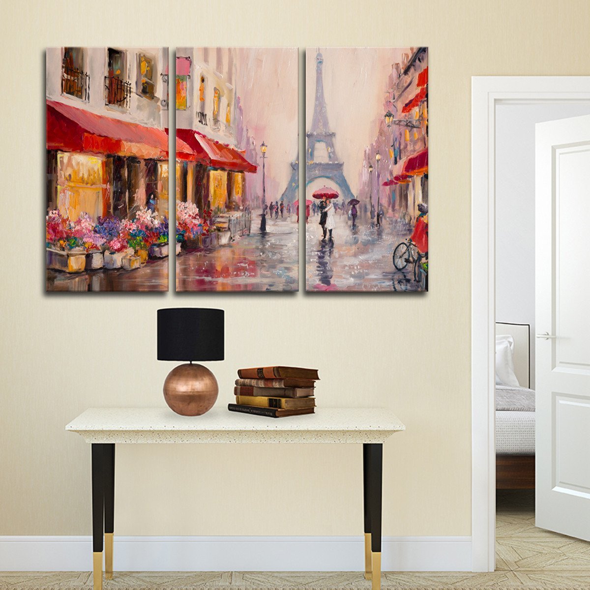 Romance In Paris Multi Panel Canvas Wall Art