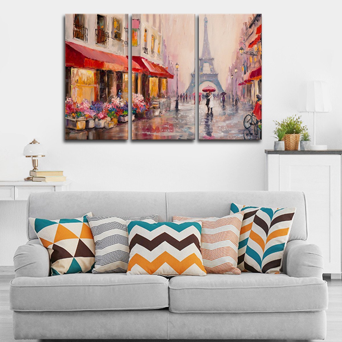 Romance In Paris Multi Panel Canvas Wall Art