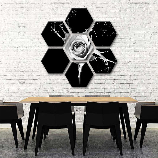 Rose Splash Multi Panel Canvas Wall Art