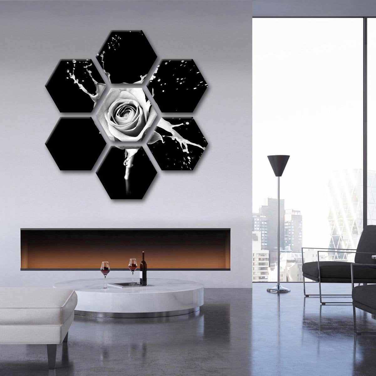 Rose Splash Multi Panel Canvas Wall Art