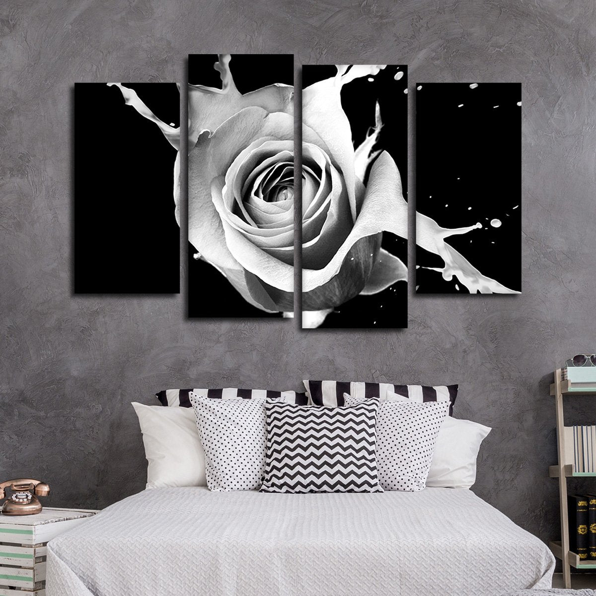 Rose Splash Multi Panel Canvas Wall Art