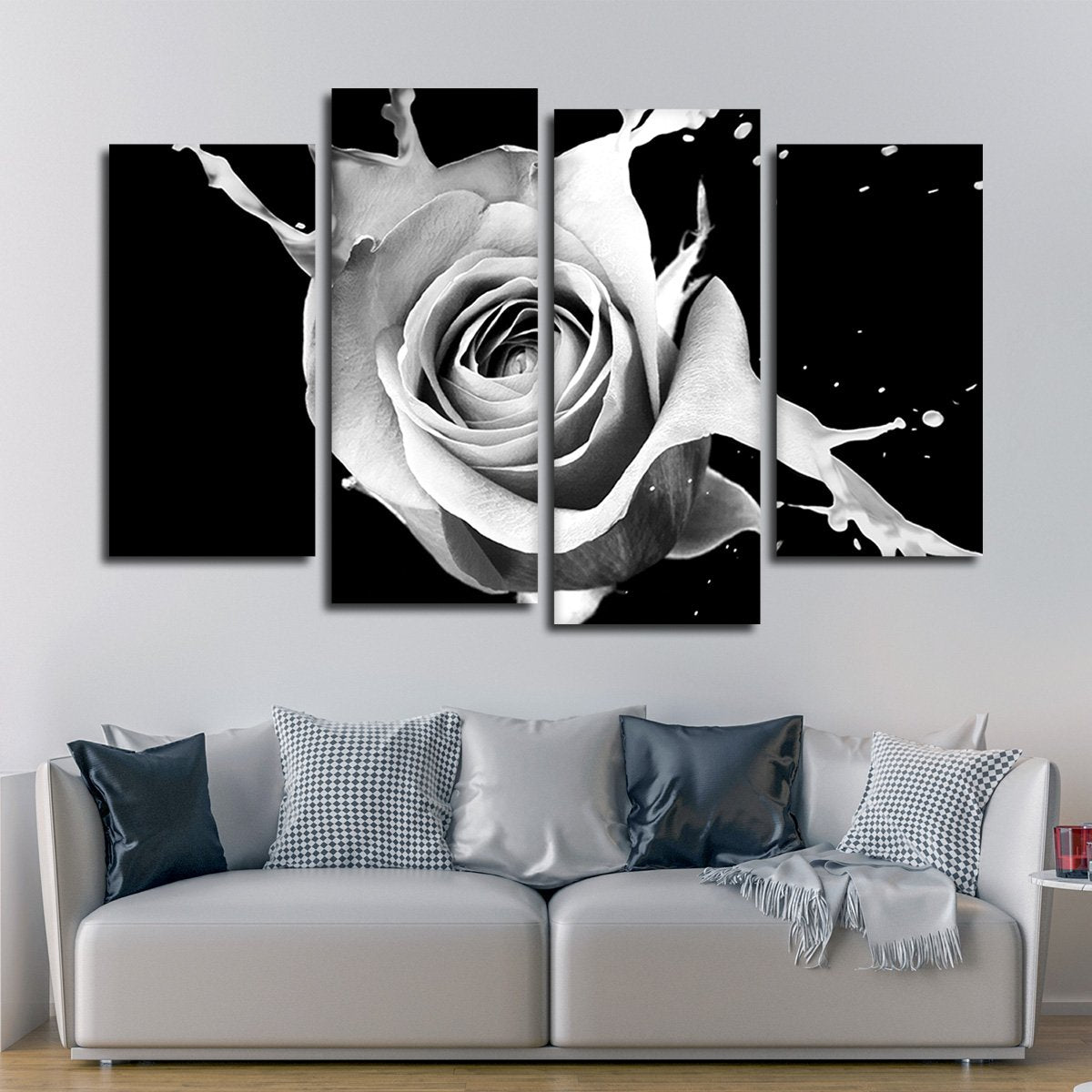Rose Splash Multi Panel Canvas Wall Art