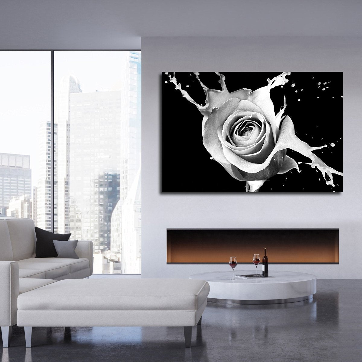 Rose Splash Multi Panel Canvas Wall Art